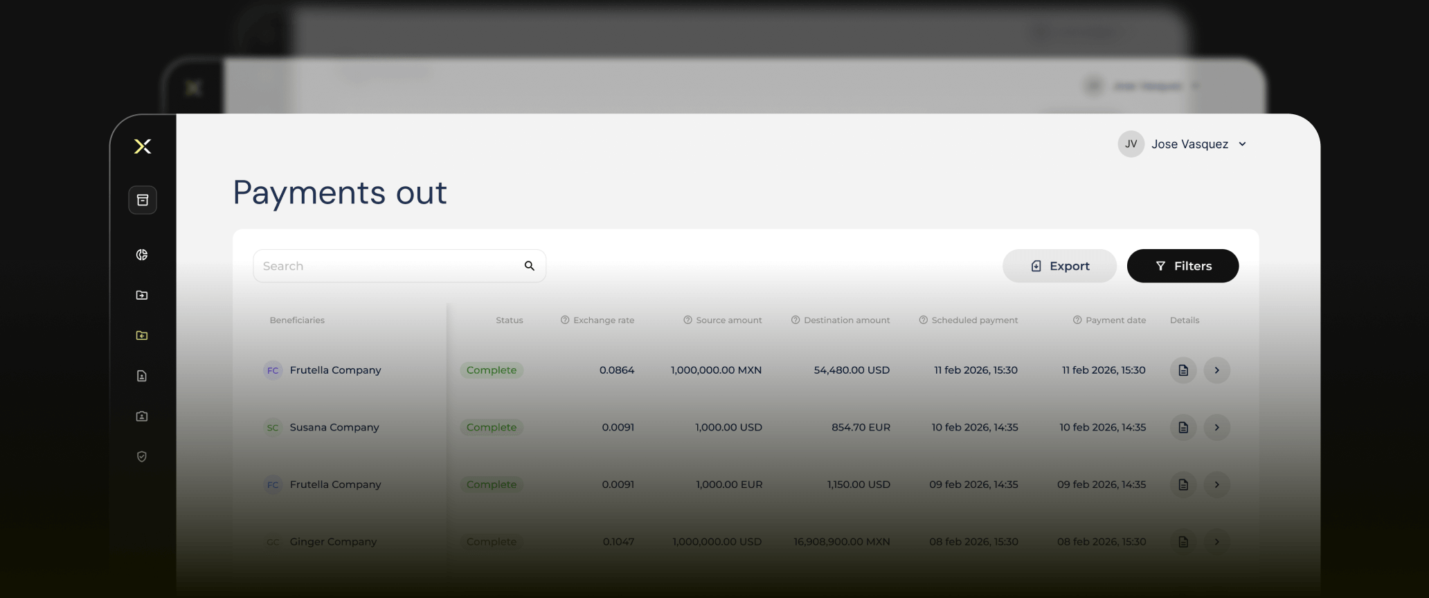 Payments dashboard